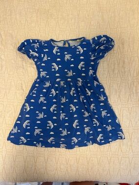 Mini Boden Cabana Blue Birds Jersey Dress